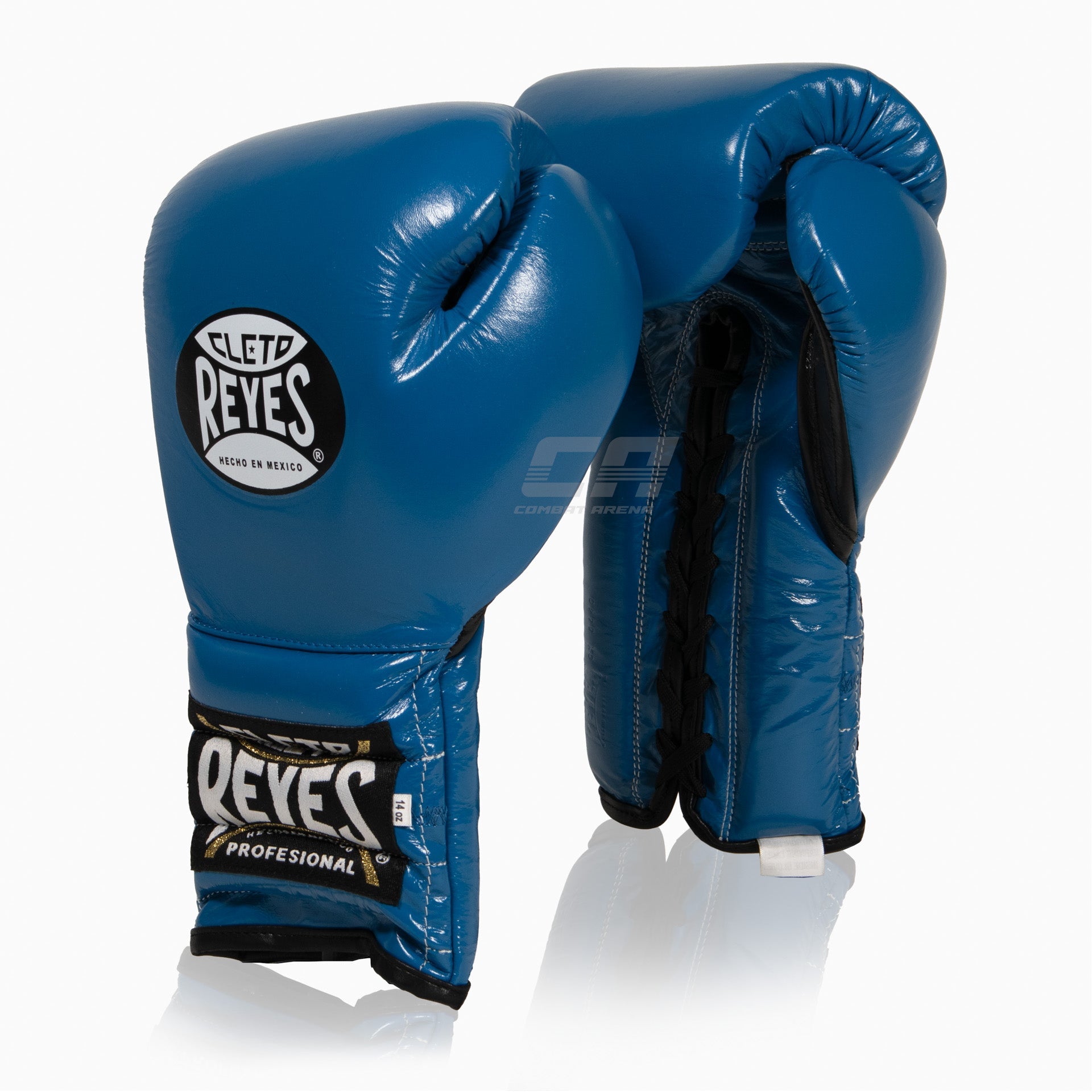 Boxing gloves Cleto Reyes Traditional Training CE4 Blue black with laces CombatArena Combat Arena