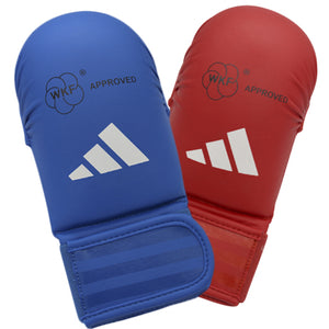 Karate-Kumite Gloves Adidas Red and Blue WKF Approved without thumbs