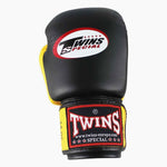 Thai boxing gloves Twins Special BGVL3 Black-Yellow