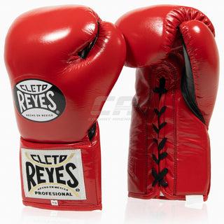 Boxing gloves Cleto Reyes Professional CB2 Red-Black with laces 