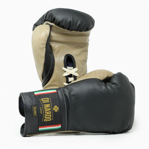 Boxing gloves Di Nardo with Black-Beige laces 12 oz