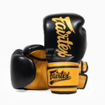 Thai boxing gloves Fairtex Super Sparring BGV18 Black-Gold