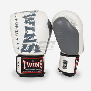 Thai boxing gloves Twins Special BGVL 8 White-gray