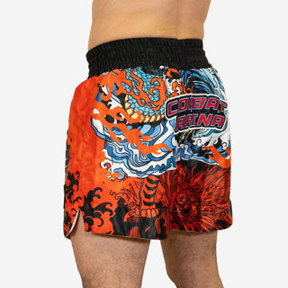 Pantaloncini kick-thai Combat Arena Yin Yang Battle Rosso-Combat Arena