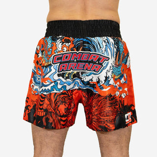 Pantaloncini kick-thai Combat Arena Yin Yang Battle Rosso-Combat Arena