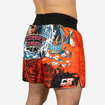 Pantaloncini kick-thai Combat Arena Yin Yang Battle Rosso-Combat Arena