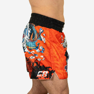 Pantaloncini kick-thai Combat Arena Yin Yang Battle Rosso-Combat Arena