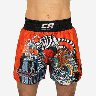 Pantaloncini kick-thai Combat Arena Yin Yang Battle Rosso-Combat Arena