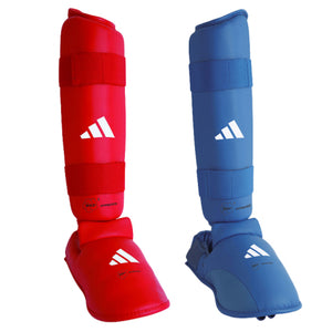 shinguards and Parapods Adidas Red and Blue WKF Approved