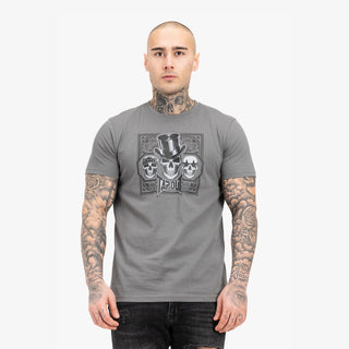 T-shirt Tapout Skull Tee Grigio-Combat Arena